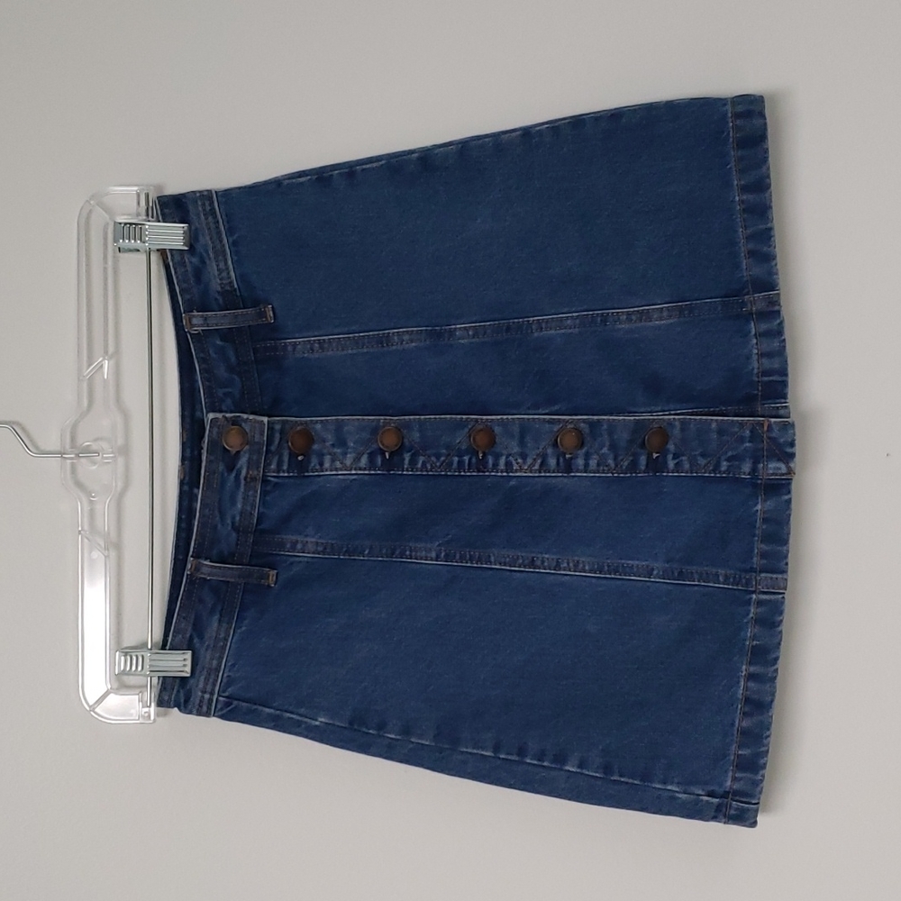 Denim‎ Mini Skirt Button Front Summer Prep Twee Size Small